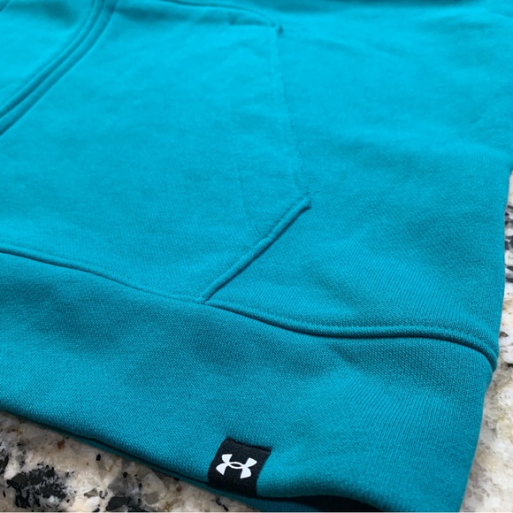 Under Armour Project Rock Sleeveless Full-Zip Hoodie in Coastal Teal (Green) XXL - Picture 9 of 13